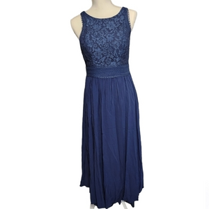 Azazie‎ dark blue lace dress